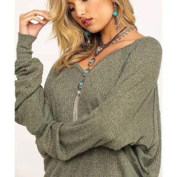 Free People Santa Clara Thermal In Ferngully Green Retail $78.00 - Picture 3 of 9
